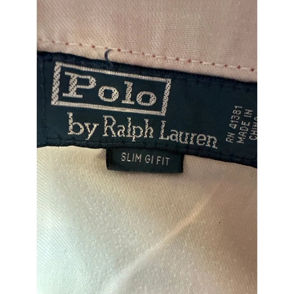Vtg Polo Ralph Lauren Slim GI Fit Pants 36/32 Red Cotton Chinos Preppy Old Money